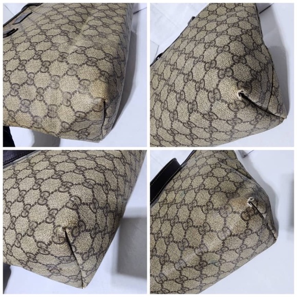 Authentic GUCCI GG Coated Canvas Medium Tote Bag Beige/Brown - Picture 13 of 16